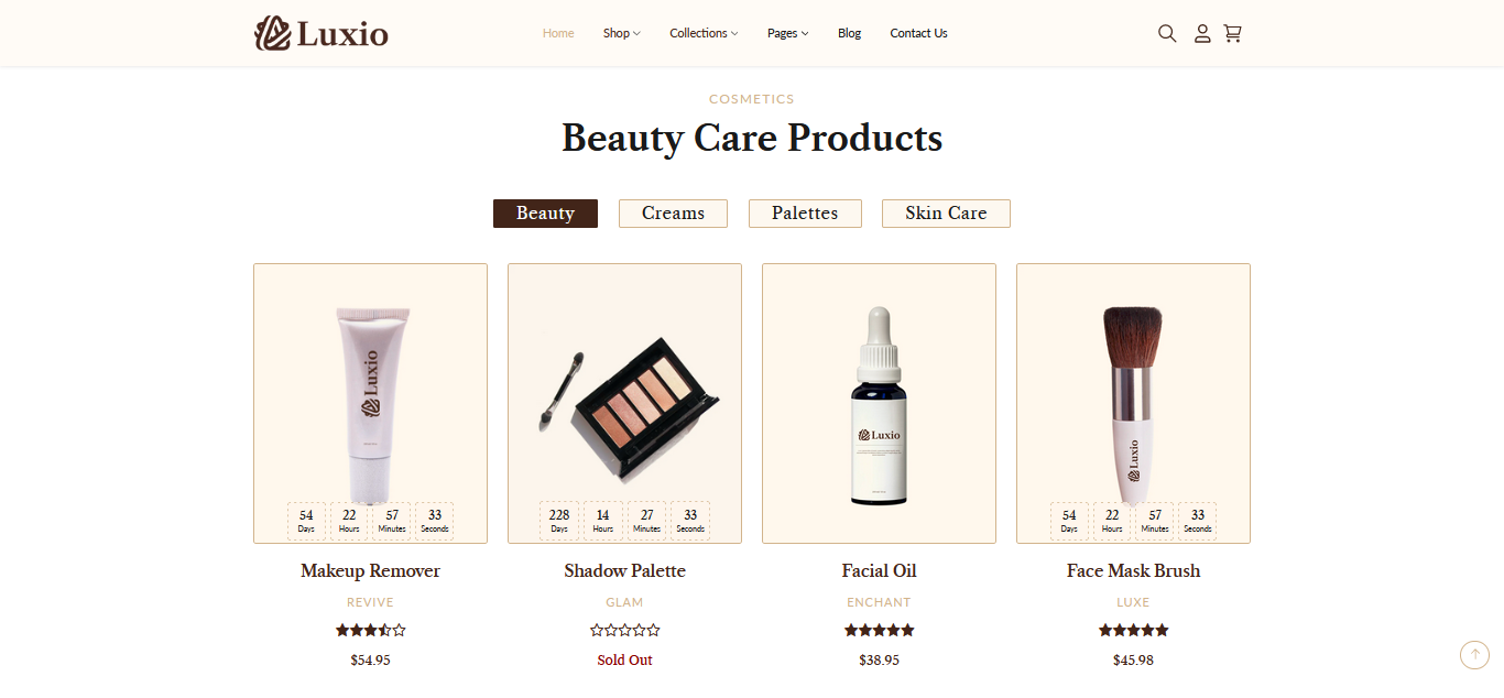 Akeans Luxio Beauty and Cosmetics Shopify Theme