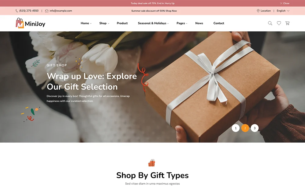 MiniJoy - Gift Shop And Party Event Adobe XD Template