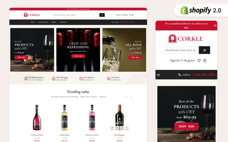 Corkle Wine Products And Winery Farm Responsive Shopify Theme