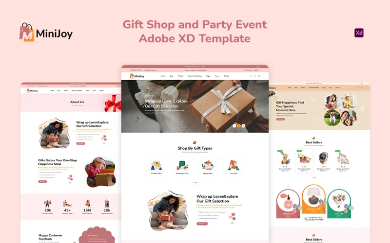 MiniJoy - Gift Shop And Party Event Adobe XD Template