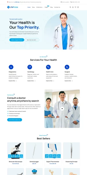 LifePulse - Medical & Health Stores Shopify Theme