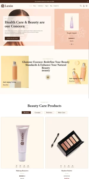 Luxio - Beauty and Cosmetics Stores Shopify Theme